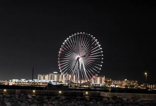 Dubaj Spojené Arabské Emiráty Března 2023 Noční Pohled Ozdobně Osvětlené — Stock fotografie