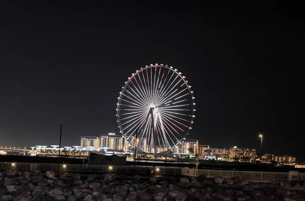Dubaj Spojené Arabské Emiráty Března 2023 Noční Pohled Ozdobně Osvětlené — Stock fotografie
