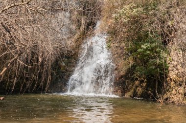Dağdaki bir yarıktan akan küçük şelale, İsrail 'in kuzeyindeki Metula kenti yakınlarındaki Galilee' deki hızlı, sığ ve soğuk Ayun nehrinin devamında yer almaktadır.