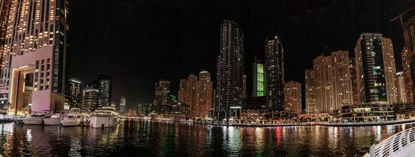 Dubai Egyesült Arab Emírségek 2023 Március Éjszakai Kilátás Dubai Marina — Stock Fotó
