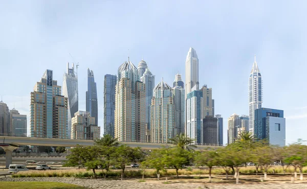 Dubai Birleşik Arap Emirlikleri Mart 2023 Turizm Otobüsünün Penceresinden Dubai — Stok fotoğraf