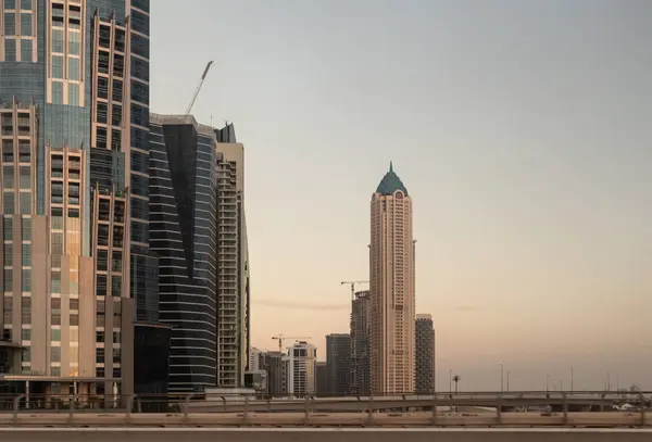 Dubai Emirados Árabes Unidos Março 2023 Vista Pôr Sol Janela — Fotografia de Stock