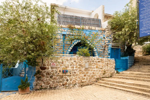 Safed Israel Juli 2023 Eine Steintreppe Führt Aus Der Ecke Stockbild
