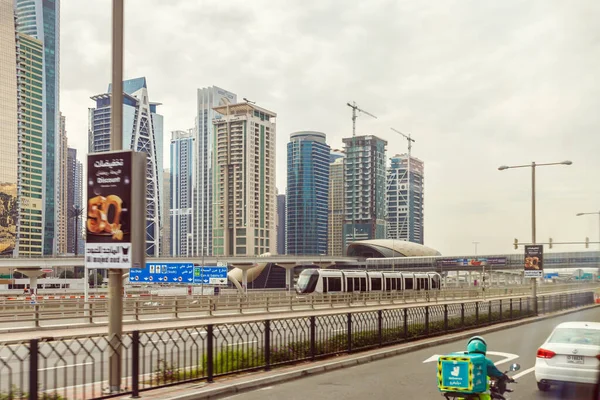 Dubai Emirados Árabes Unidos Março 2023 Vista Janela Ônibus Turístico — Fotografia de Stock