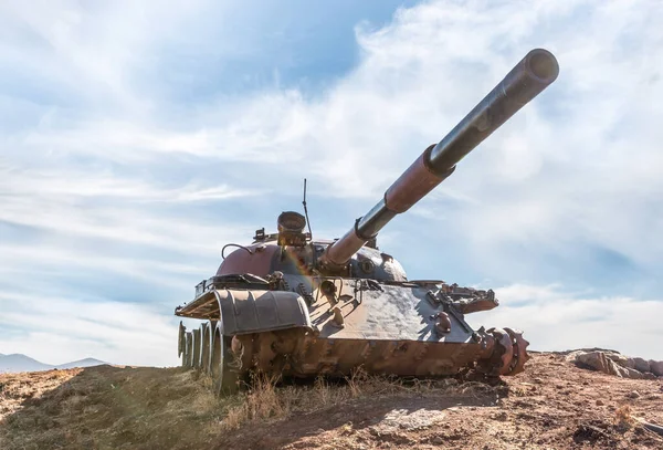 Ein Während Des Jom Kippur Krieges Zerstörter Syrischer Panzer Aus lizenzfreie Stockfotos