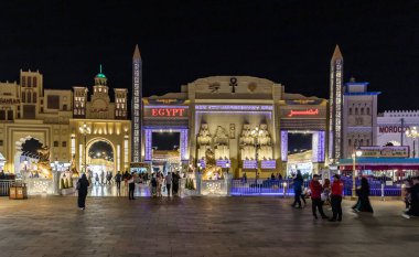 Dubai, Birleşik Arap Emirlikleri, 20 Mart 2023: Mısır ülkesinin Dubai şehri yakınlarındaki Küresel Köy 'deki pavyonu, Birleşik Arap Emirlikleri