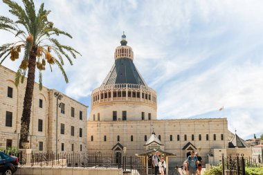 Nasıra, İsrail, 17 Eylül 2023: İsrail 'in kuzeyindeki Nasıra şehrinde Anonim Kilisesi' nin inşası