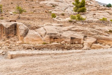 Ürdün 'deki Wadi Musa şehrindeki Nabatean Krallığı' nın başkenti Petra 'daki Nabatean krallığının ilk defin törenlerinden biri.