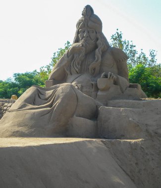 Antalya, Türkiye, 11 Ağustos 2007: Kum Sultanı, Antalya, Türkiye 'de Arap masallarına dayanan kum figürleri festivali düzenledi