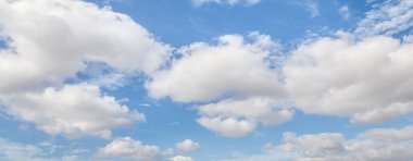 Panoramic  view of clear cloudy autumn afternoon sunny calm bright sky of the northern Israel