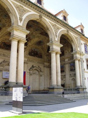 Prague, Czech Republic, July 31, 2010 : The main fasade of the Wallenstein Palace building in Prague in the Czech Republic clipart