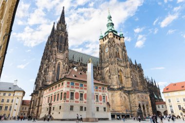 Prague, Czech Republic, May 12, 2024 : The Third courtyard of the Prague Castle near St Vitus Cathedral in Prague in Czech Republic clipart