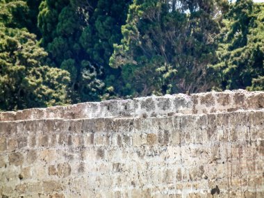 Yunanistan 'ın Rodos adasındaki tarihi Rodos şehrindeki iyi korunmuş kale duvarları
