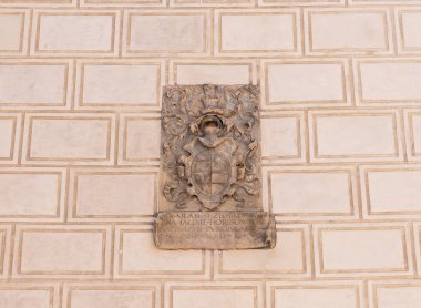 Prag, Çek Cumhuriyeti, 14 Mayıs 2024: Çek Cumhuriyeti Prag Kalesi 'nde taş kaplama arma