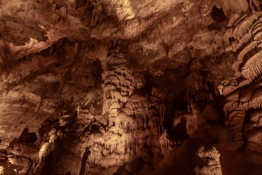 Unreal natural beauty of the Sorek stalactites cave in Judean Mountains near Beit Shemesh in Israel