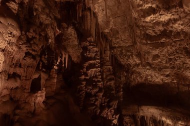 Unique natural beauty of the Sorek stalactites cave in Judean Mountains near Beit Shemesh in the Israel