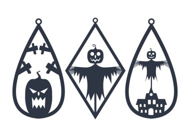 Cadılar Bayramı Küpeleri Mücevher Lazeri Kesimi