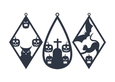 Cadılar Bayramı Küpeleri Mücevher Lazeri Kesimi