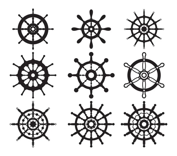 船舶方向盘 舵锚矢量图标 钢杆图标矢量 — 图库矢量图片