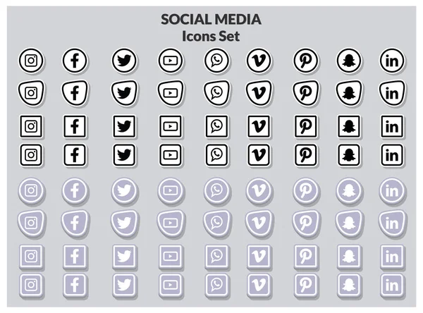 stock vector Popular social media icons set.