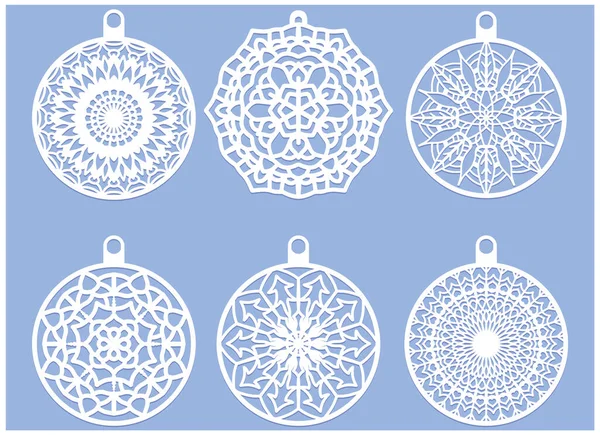 Lazer kesimi noel topu vektörü seti