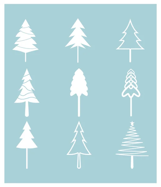 Rancangan Pohon Natal Yang Dihias Dengan Hadiah Hadiah Dan Bintang - Stok Vektor