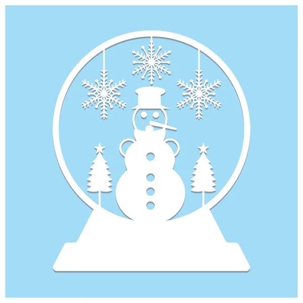 Kar Küresi Lazer Kesiği, Noel Kar Küresi Kâğıt Kesiği