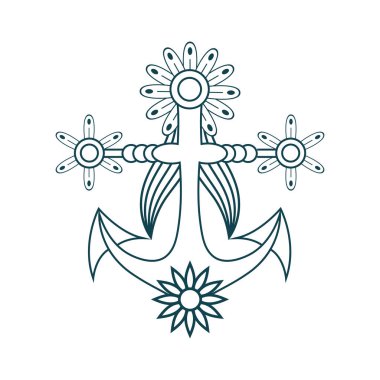 Gemi çapası lazer kesimi, Çarklı gemi çapa simgesi