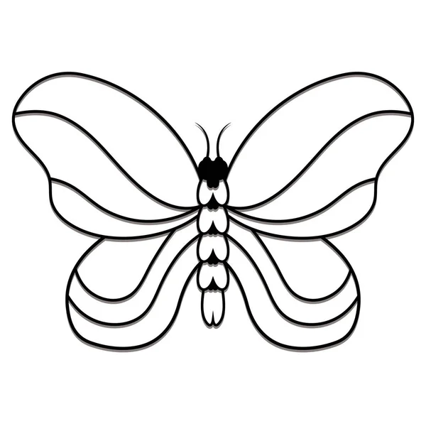 花蝶の花 子供のための蝶の着色ページ — ストックベクタ