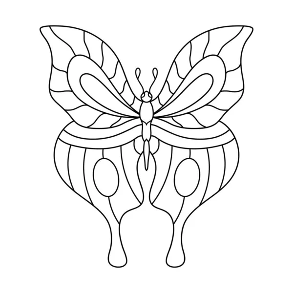 花蝶の花 子供のための蝶の着色ページ — ストックベクタ
