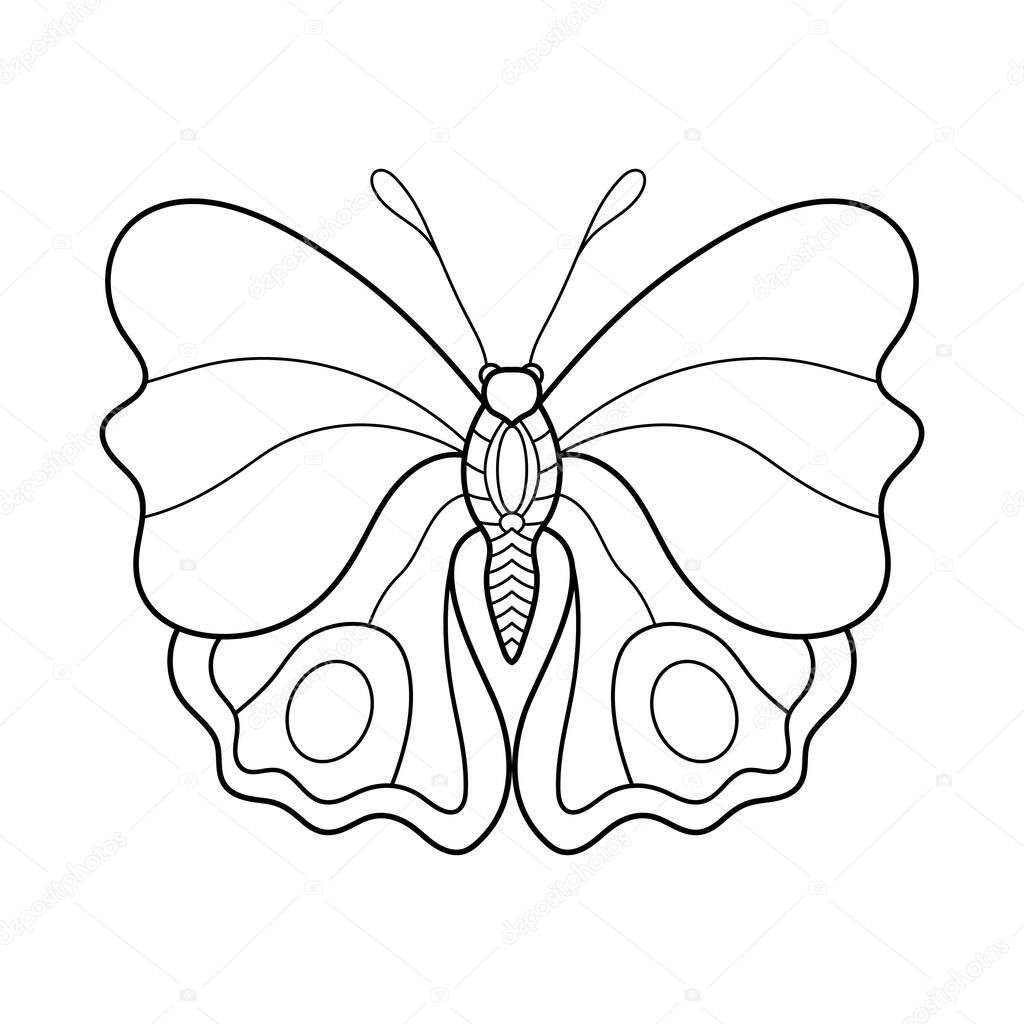 Floral butterfly flowers, butterfly coloring page for kids