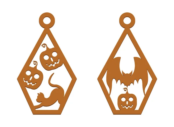 Korkunç Cadılar Bayramı Küpe Şablonu Lazer Kesme Dosyası