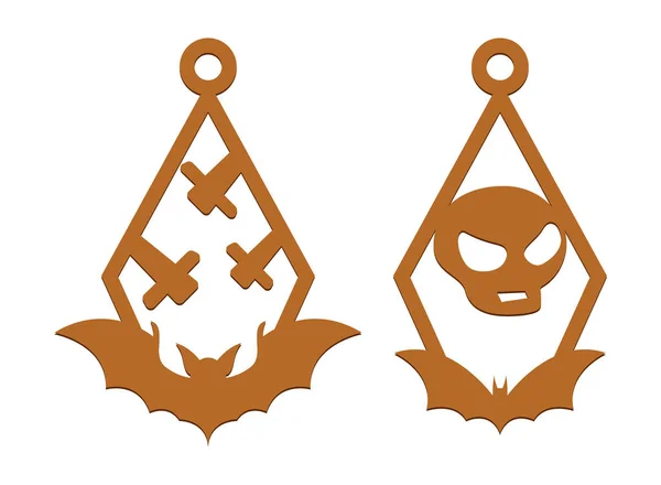 Korkunç Cadılar Bayramı Küpe Şablonu Lazer Kesme Dosyası