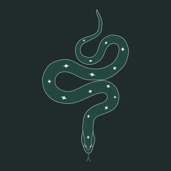 Green Snake Animal Magical Wild Vector Illustration — Stock vektor