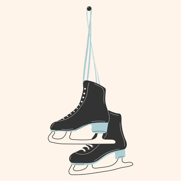 冬のフィギュアスケートのためのアイススケート アウトドアスケートリンク ウィンタースポーツ ベクターイラスト — ストックベクタ