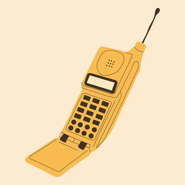 Oude Telefoon Met Antenne Vector Cartoon Stijl Alle Elementen Zijn — Stockvector