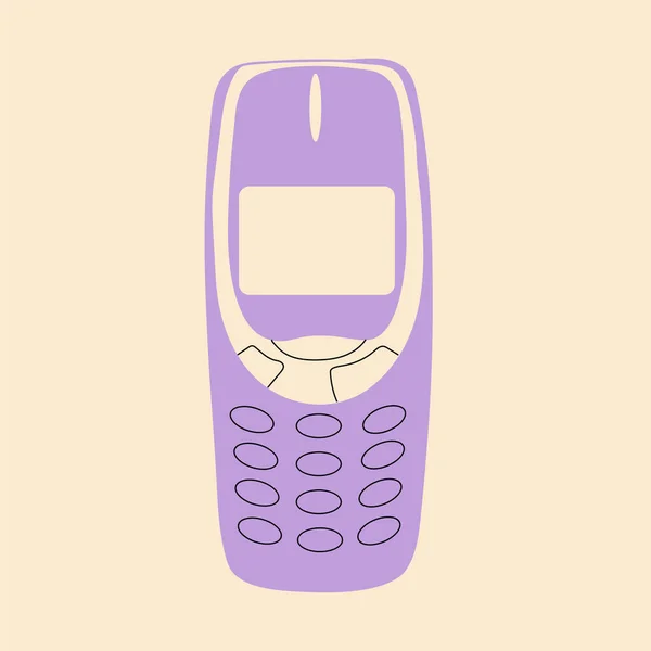 Старий Телефон Вектор Мультиплікаційному Стилі Всі Елементи Ізольовані — стоковий вектор