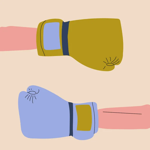 拳击手套设备用于对抗竞争 悬挂和保护手 矢量插图 — 图库矢量图片