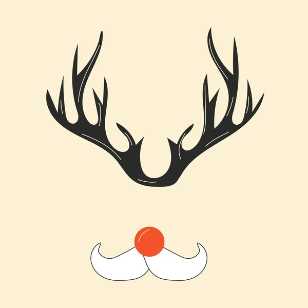 만화에서 귀엽게 크리스마스 사슴의 요소들은 분리되어 있습니다 — 스톡 벡터