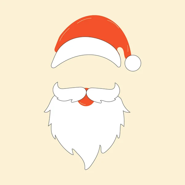 Het Gezicht Van Een Schattige Santa Claus Vector Cartoon Stijl — Stockvector