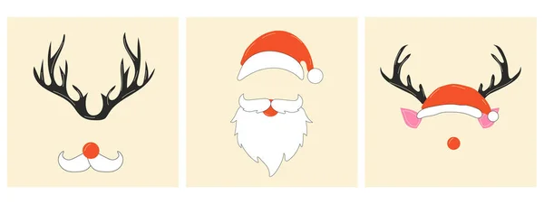 만화에서는 크리스마스용 귀여운 산타클로스 Vector 구성되어 요소들은 분리되어 있습니다 — 스톡 벡터