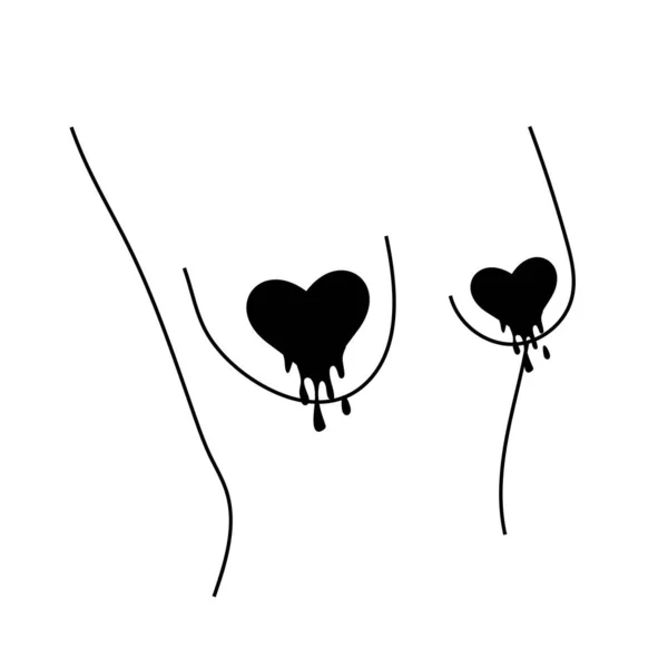 白い背景に隔離された裸の美しい女性のシルエット 親密なシンボル 女性の医療 スケッチ 輪郭線画 ベクトル平図 — ストックベクタ