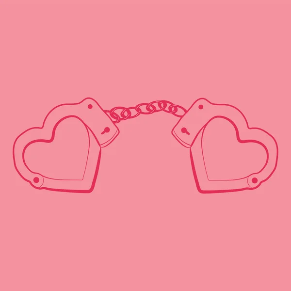 Heart Shaped Handcuffs Silhouette Icon Clipart Image Isolated Background — 스톡 벡터
