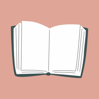 Açılan Kitap Illustration. Açık kitap çırpınan sayfaları ile. Vektör çizim