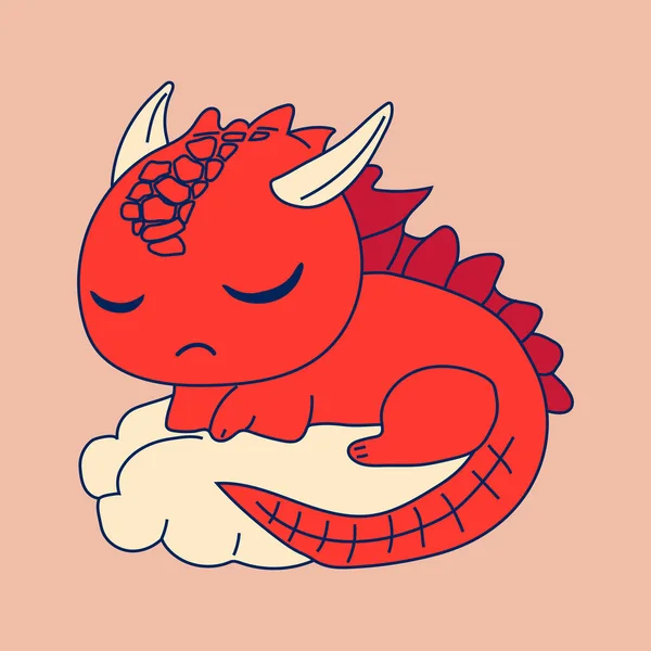 Vector Illustration Stock Isolé Personnage Emoji Dessin Animé Dragon Dinosaure — Image vectorielle