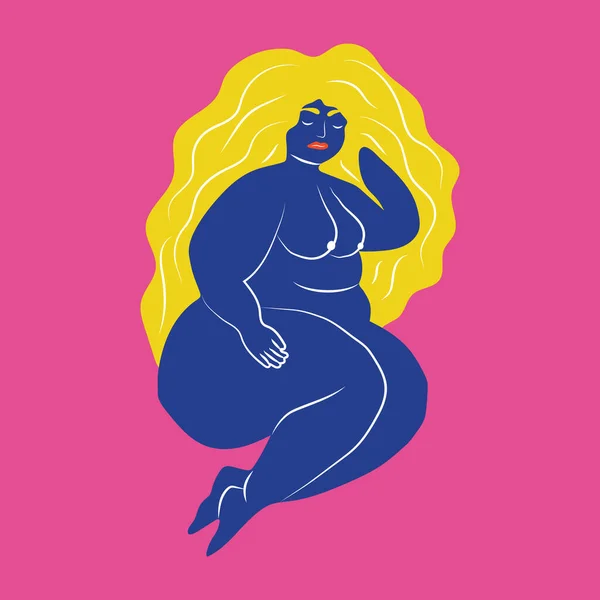 Parlak Renkli Çıplak Kadın Vücudu Soyut Kadın Silueti Dekorasyonu Için — Stok Vektör