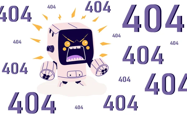 404 Розробка Сторінки Помилок Проблема Веб Сайтом Невдача Доступ Веб — стоковий вектор