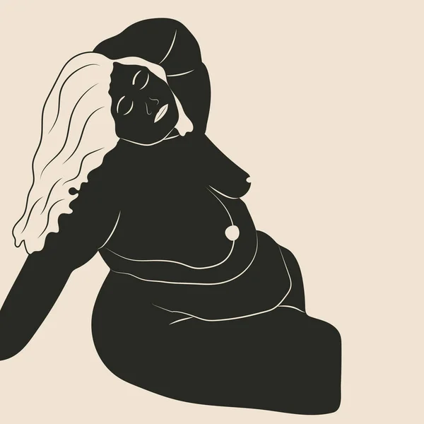 Parlak Renkli Çıplak Kadın Vücudu Soyut Kadın Silueti Vücut Pozitiftir — Stok Vektör