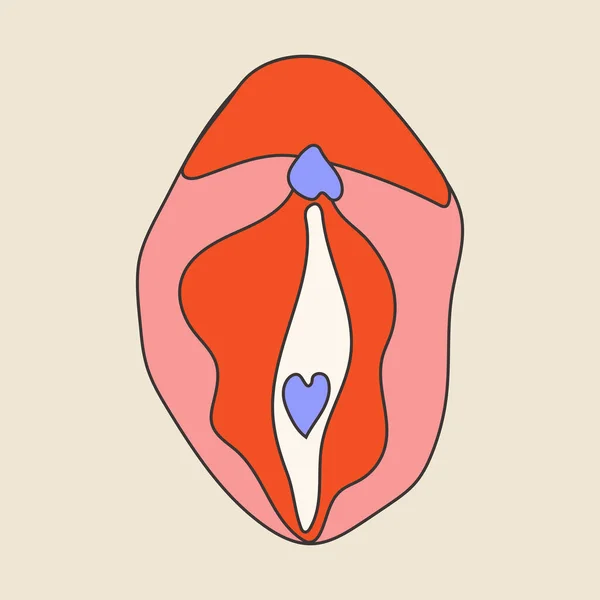 Beauty Female Reproductive System Vulva Illustrator Vagina —  Vetores de Stock
