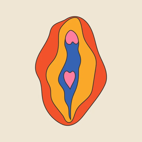 Beauty Female Reproductive System Vulva Illustrator Vagina — Stock Vector